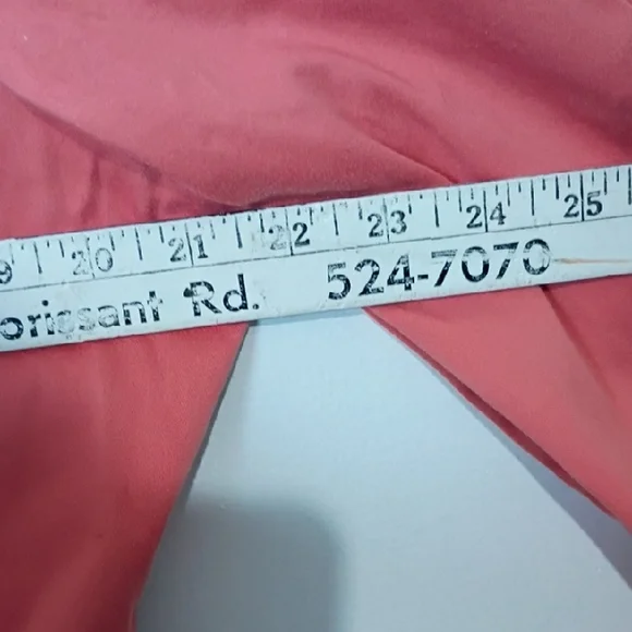 Ami Peachy Orange Coral Shabby Chic Western Jacket w/ Lace Collar Trim M - Picture 6 of 10